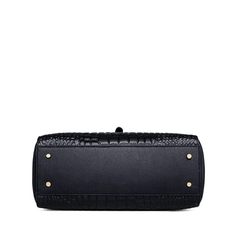 genuine leather handbag bottom view