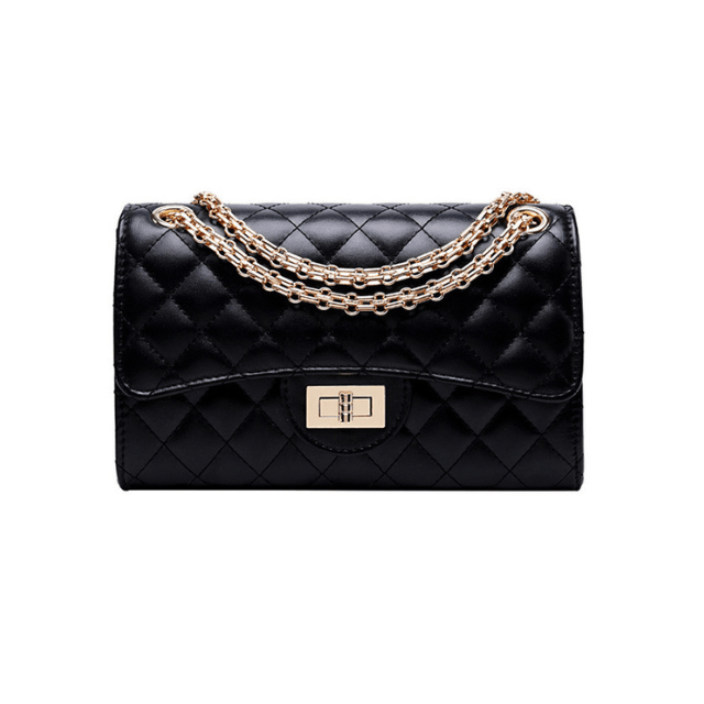 ladies luxury handbag with gold chain strap