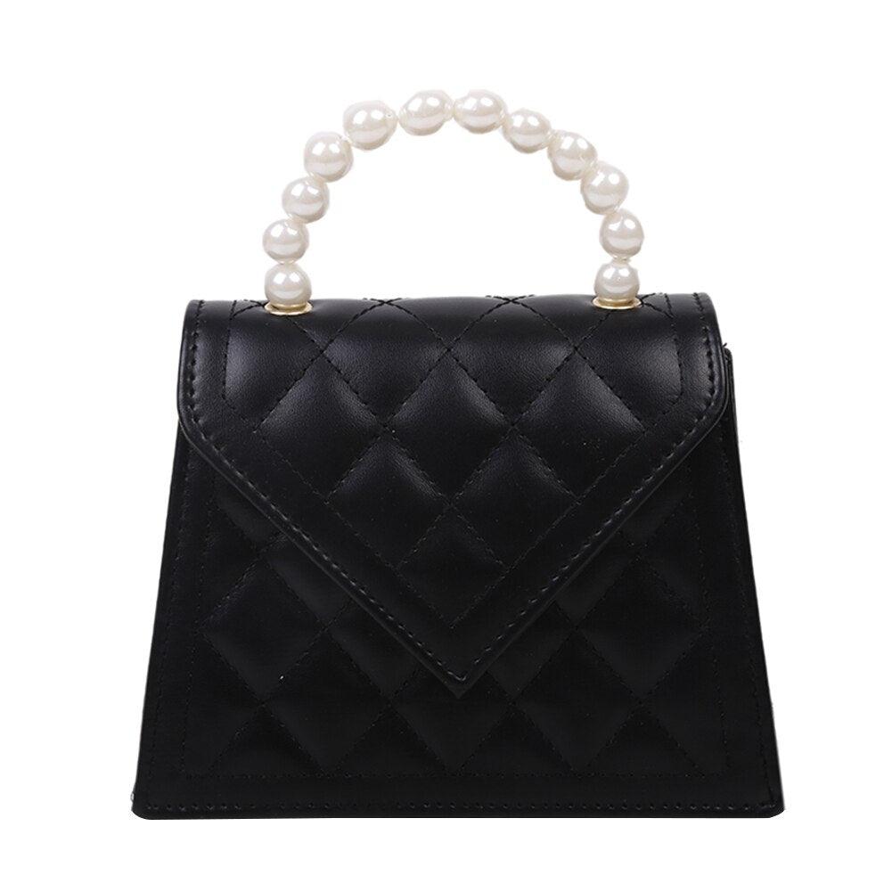mini handbag with pearl handle