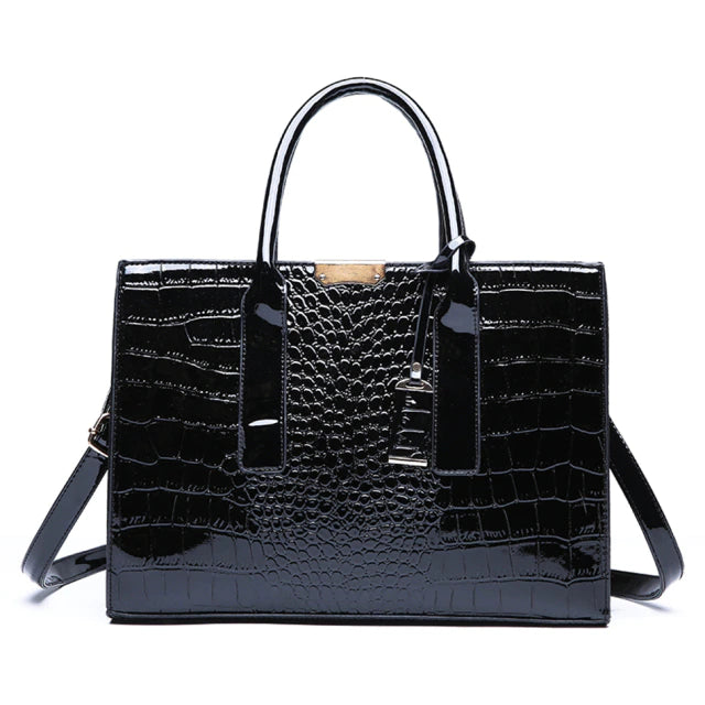 black tote handbag