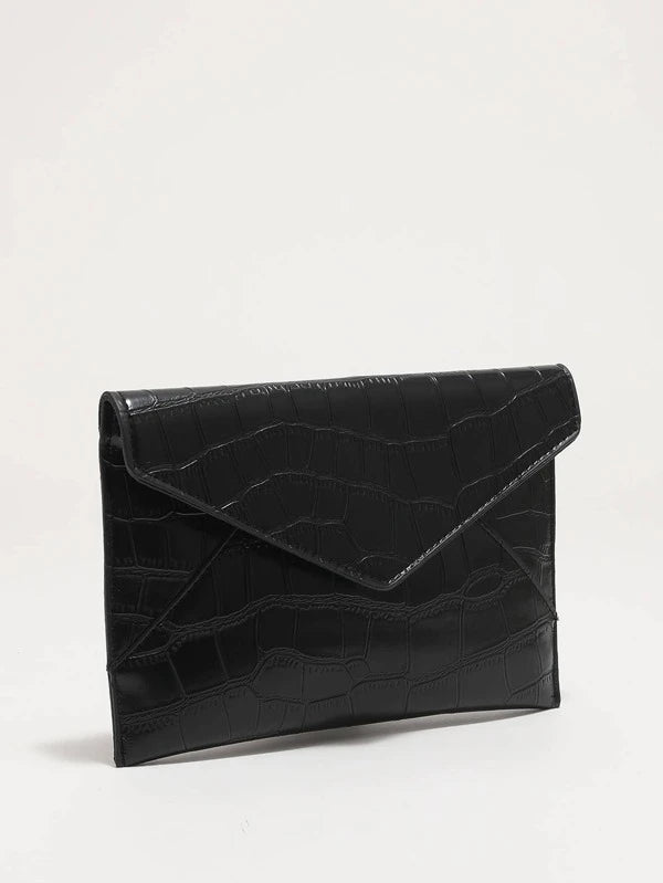 ladies black envelope clutch bag