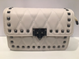 white rivet detailed handbag