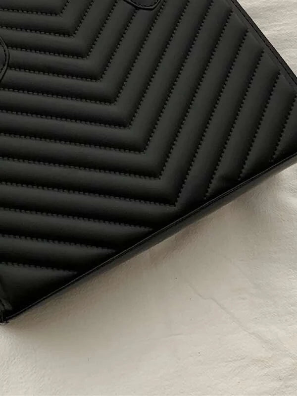 chevron pattern handbag detail view