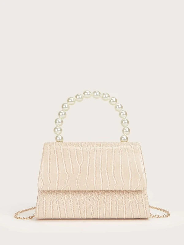 satchel bag with pearl handle