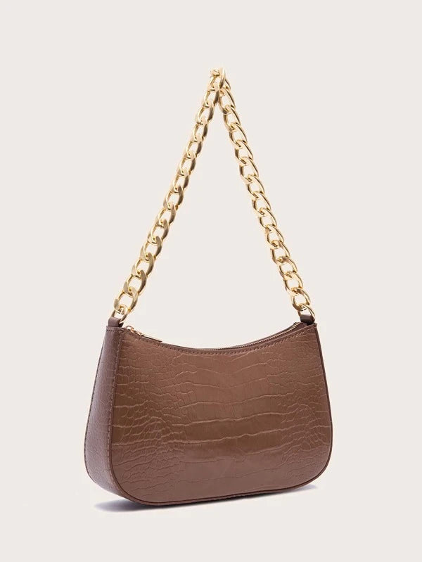 brown bag with chain strap