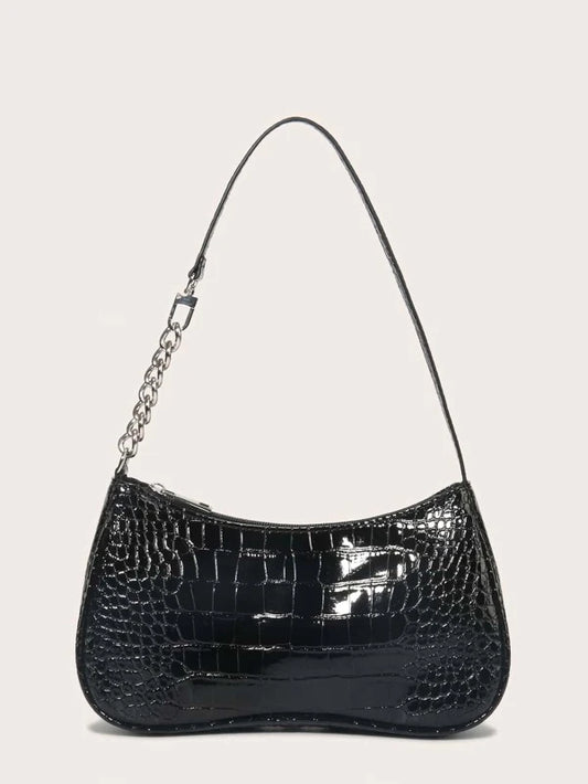 black bag with chain detail
