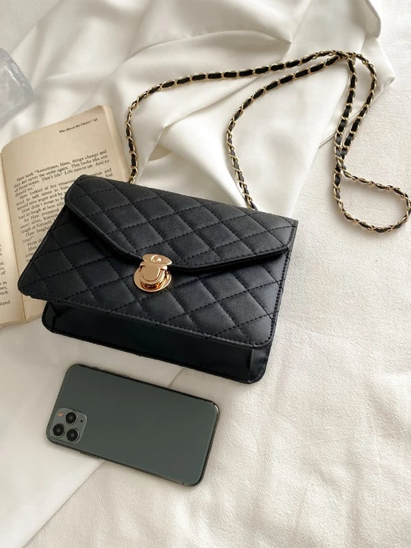 black quilted bag